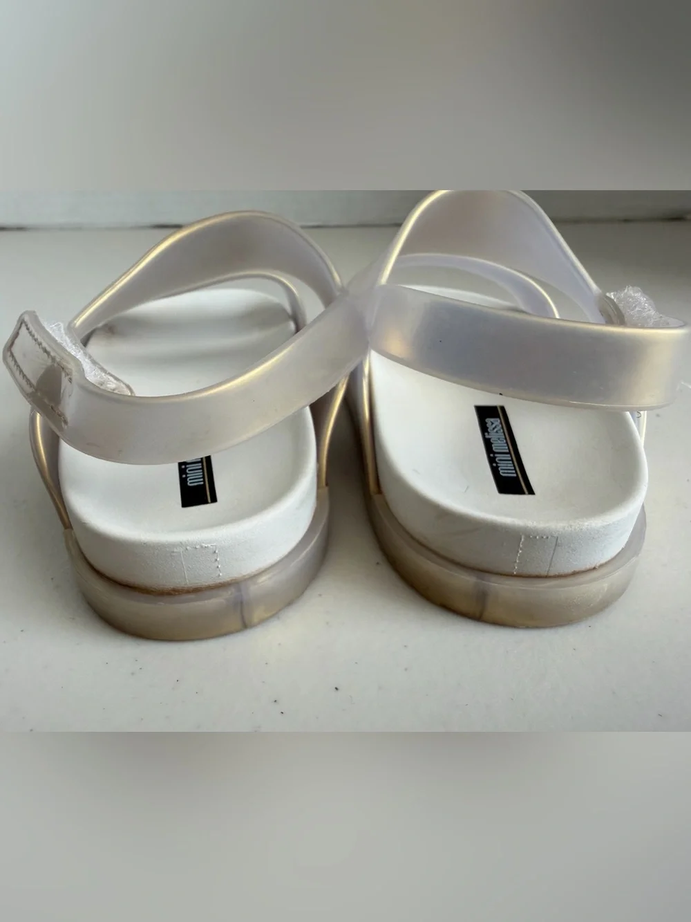 Mini Melissa Cosmic Jelly Sandals Girls US 10 Pearly Silver